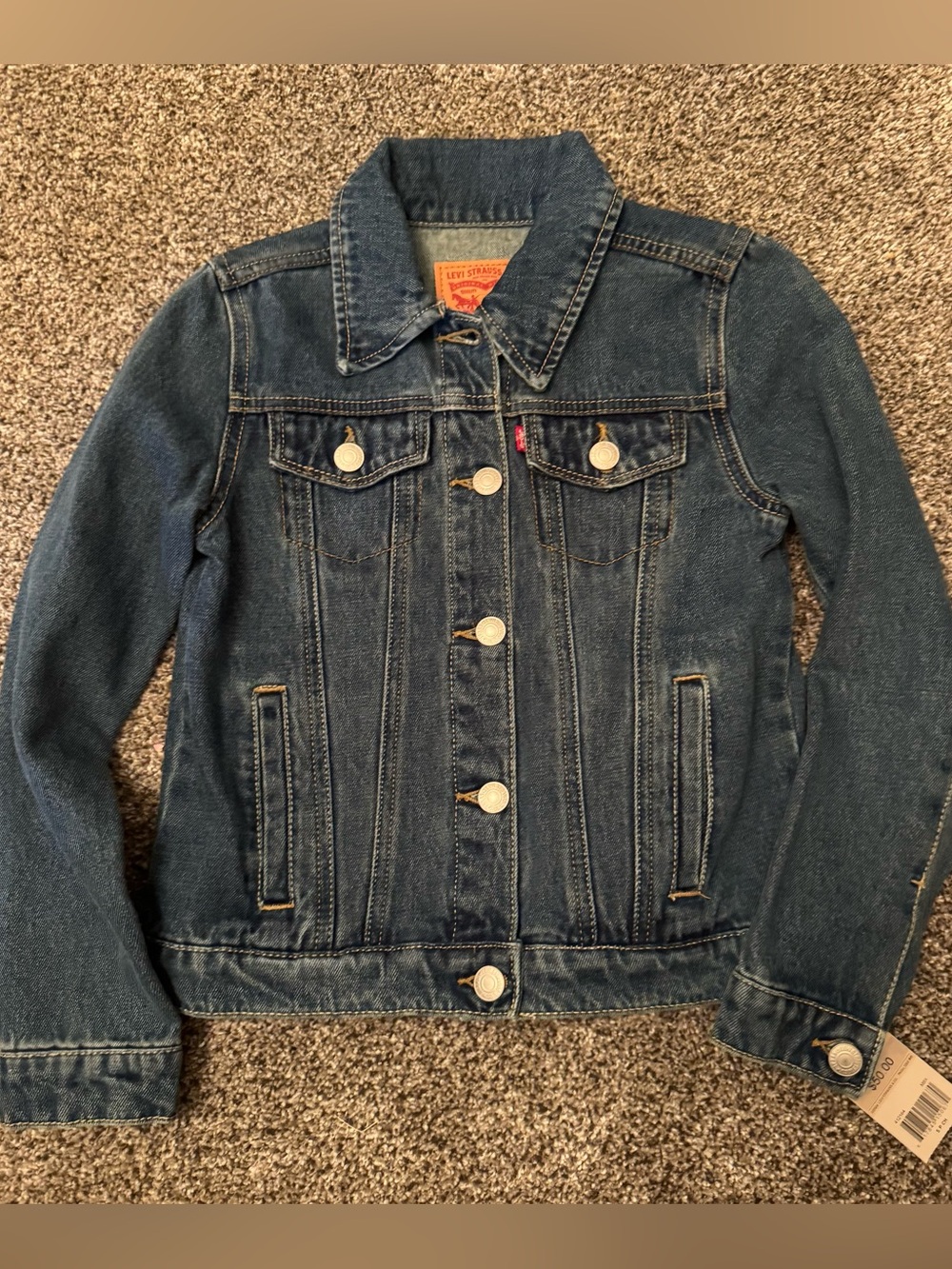 Levi's Girl's Denim Jacket Medium Dark Wash Size small NWT